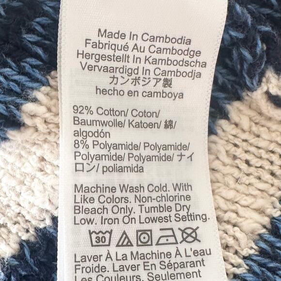 J. Crew Striped slub cardigan sweater XL EUC Nautical Preppy Coastal - Picture 5 of 6